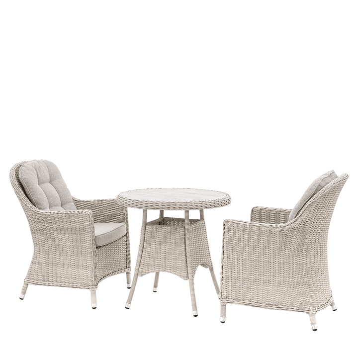 Capri Outdoor Neutral Rattan 2 Seater Bistro Set Outdoor 