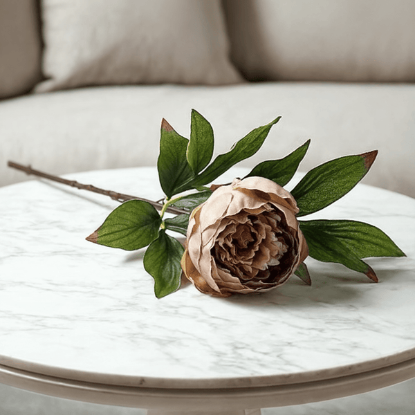 Caramel Faux Peony Single Stem Floral Accessories 