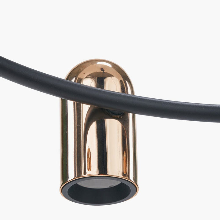 Carrara Black & Rose Gold Round 8 Light LED Pendant Ceiling Light Lighting 