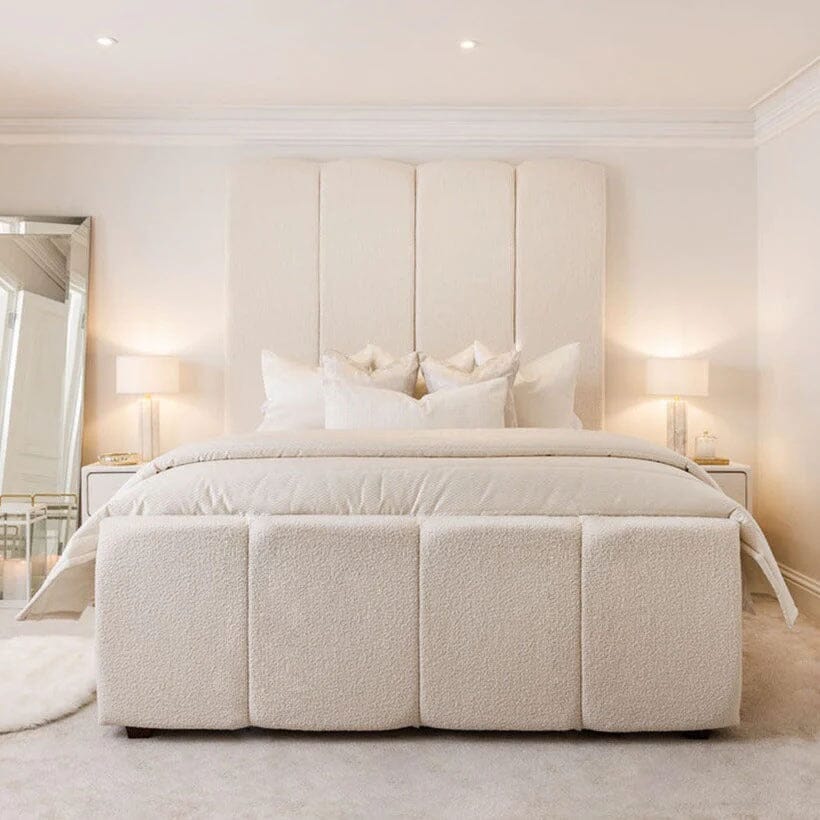 Cascade Boucle Luxury Panelled Bed