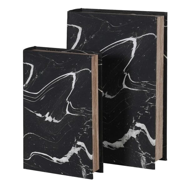 Casima Black & White Decorative Book Boxes - Set of 2 Accessories 