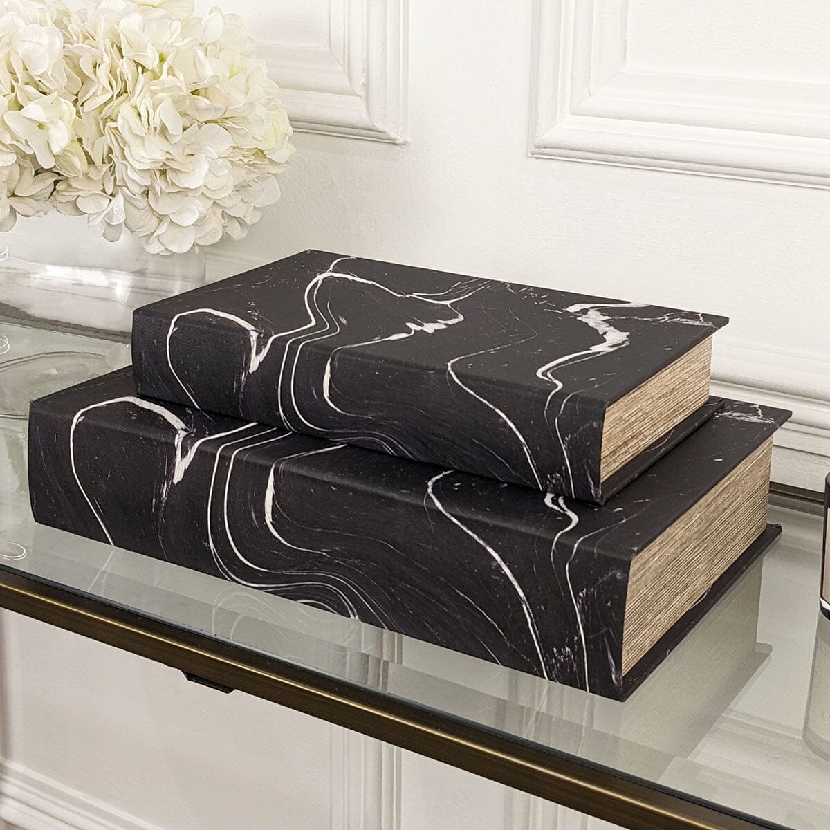 Casima Black & White Decorative Book Boxes - Set of 2 – Rowen Homes