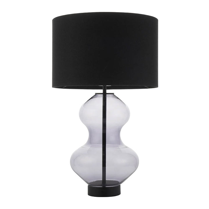 Cassie Tinted Glass Table Lamp with Black Shade Lighting 