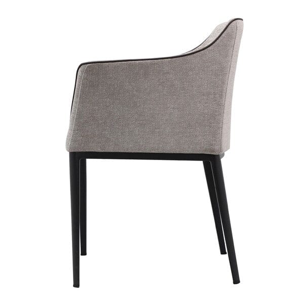 Cassop Grey Textured Armchair with Black Piping Furniture 