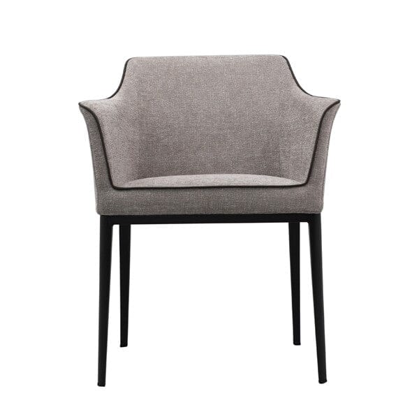 Cassop Grey Textured Armchair with Black Piping Furniture 
