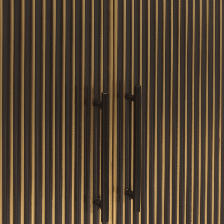 Catharinia Brushed Brass Arched Top Storage Cabinet Furniture 