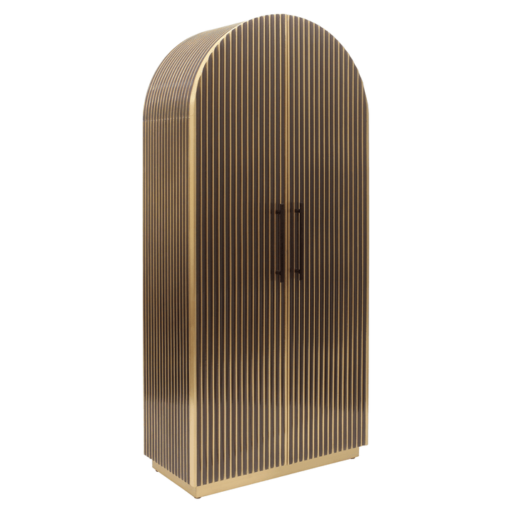 Catharinia Brushed Brass Arched Top Storage Cabinet Furniture 