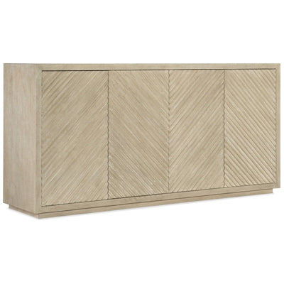 Cecily Luxury Washed Wood Herringbone 4 Door Sideboard Furniture 