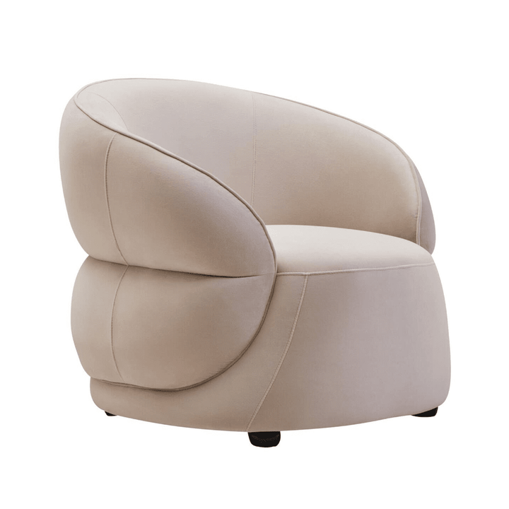 Cellio Stone Velvet Curved Armchair Furniture 