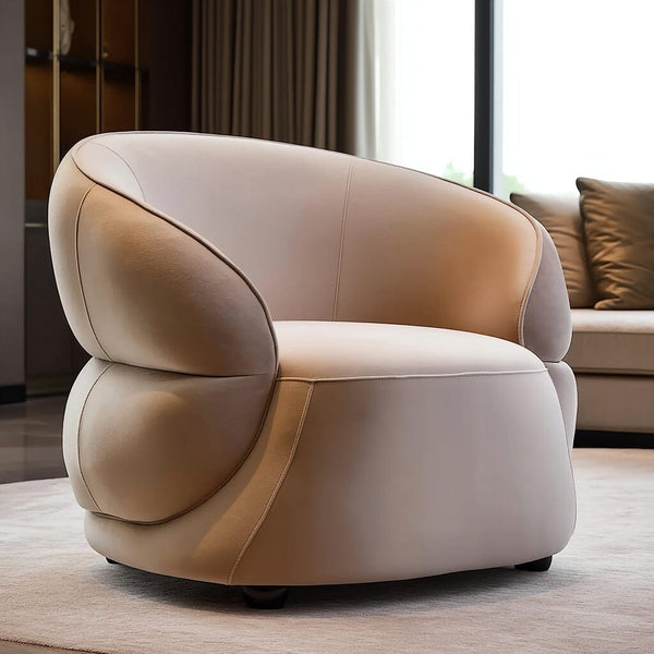 Cellio Stone Velvet Curved Armchair Furniture 