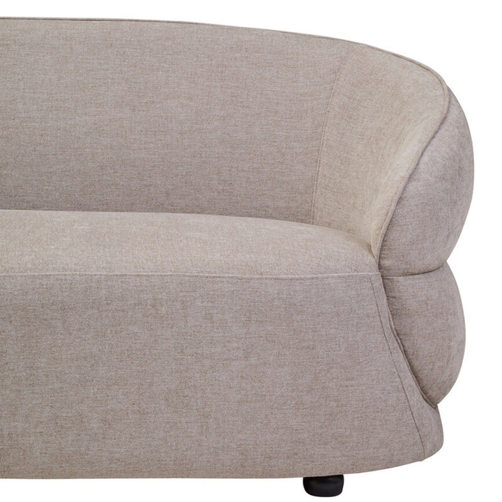 Cellio Taupe Chenille 3 Seater Curved Sofa Sofa 