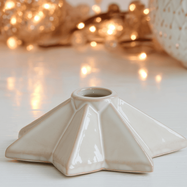 Ceramic Angled Star Candlestick Holder Accessories 