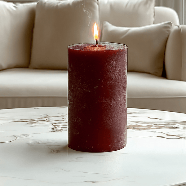 Cerise Medium Burgundy Pillar Candle Accessories 
