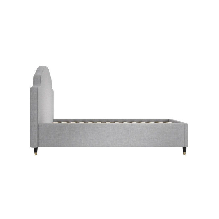 Charleston Light Grey Luxury Curved Single Bed Beds and Headboards 