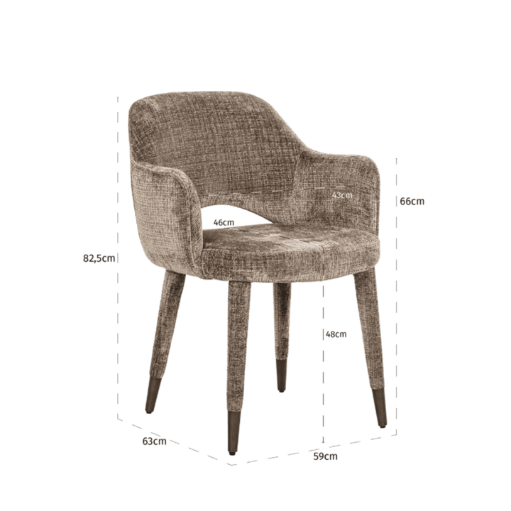 Charlotte Dark Stone Textured Dining Chair Furniture 