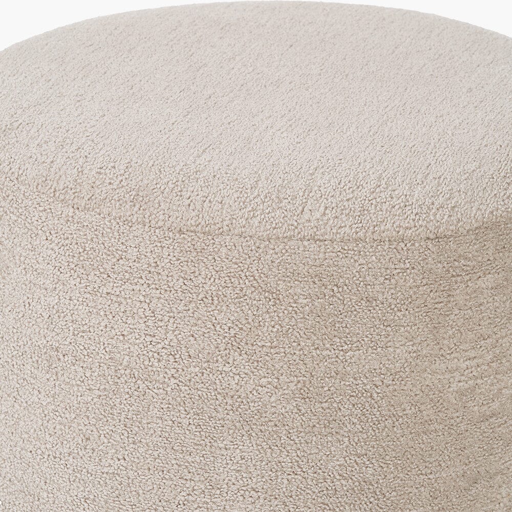 Chiara Taupe Boucle Round Stool Furniture 