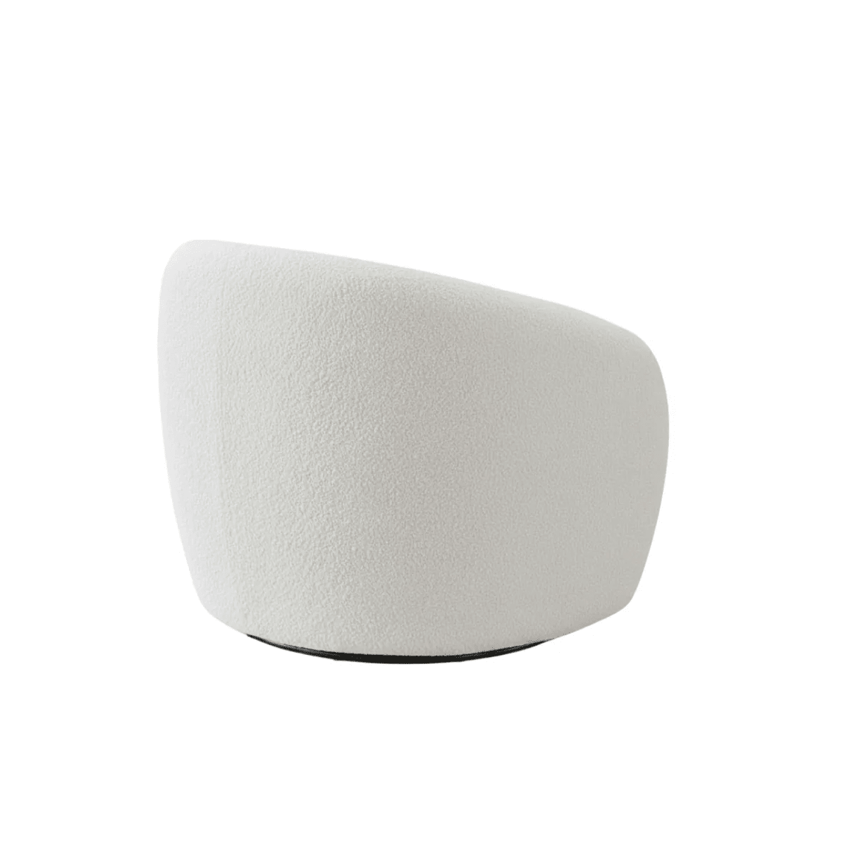 Chloe Curved Cream Teddy Boucle Swivel Chair Furniture 
