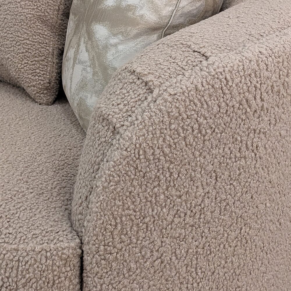 Chloe Curved Taupe Teddy Boucle Swivel Chair – Rowen Homes