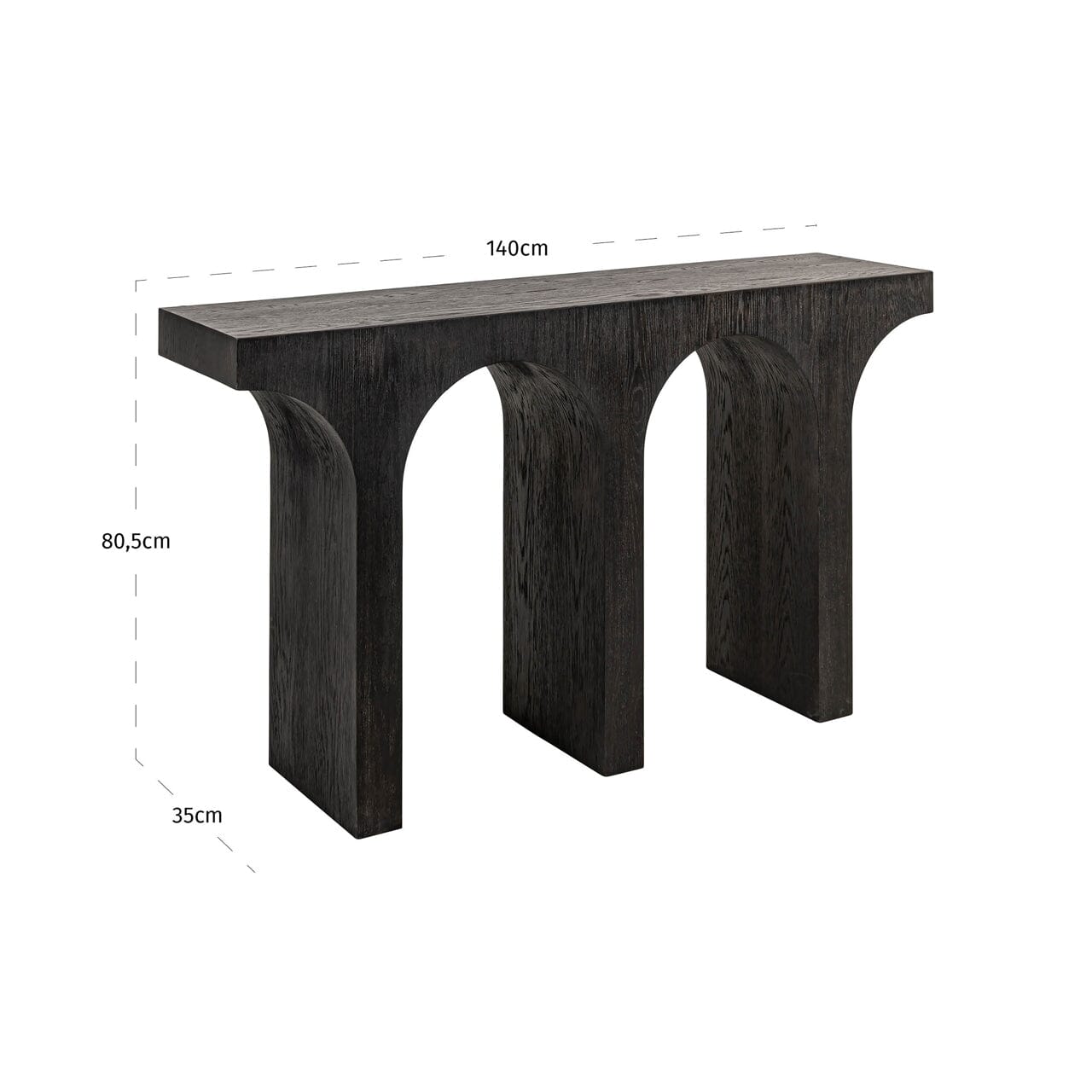 Churchill Black Wooden Arch Console Table Furniture 
