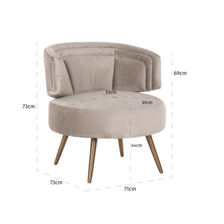 Ciara Taupe Velvet Accent Chair Furniture 