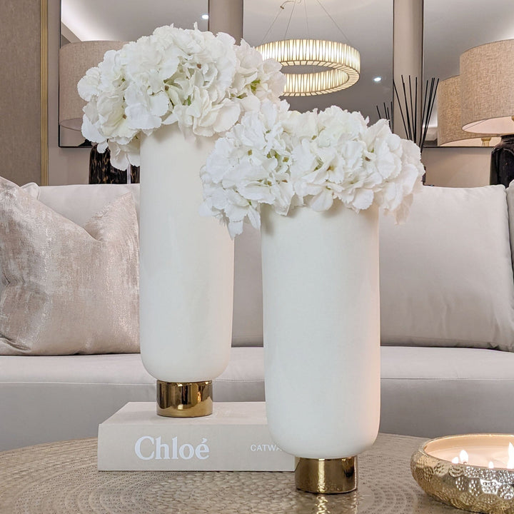 Cinzia Ceramic White & Gold Vase Accessories 