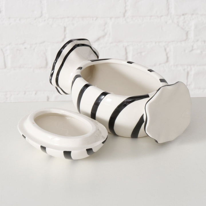 Clara Black & White Striped Candy Shaped Storage Jar Accessories 
