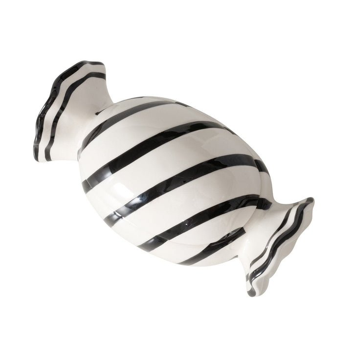 Clara Black & White Striped Candy Shaped Storage Jar Accessories 