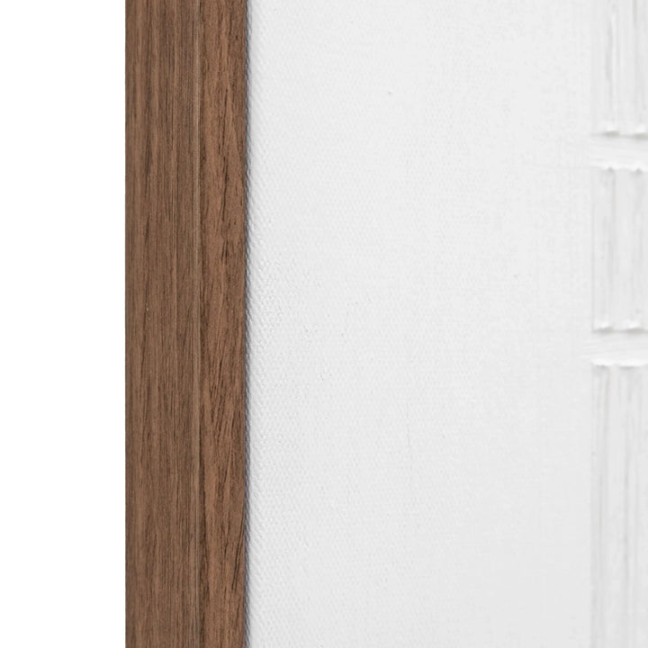 Clarendon White Textured Wooden Framed Canvas Wall Art Accessories 