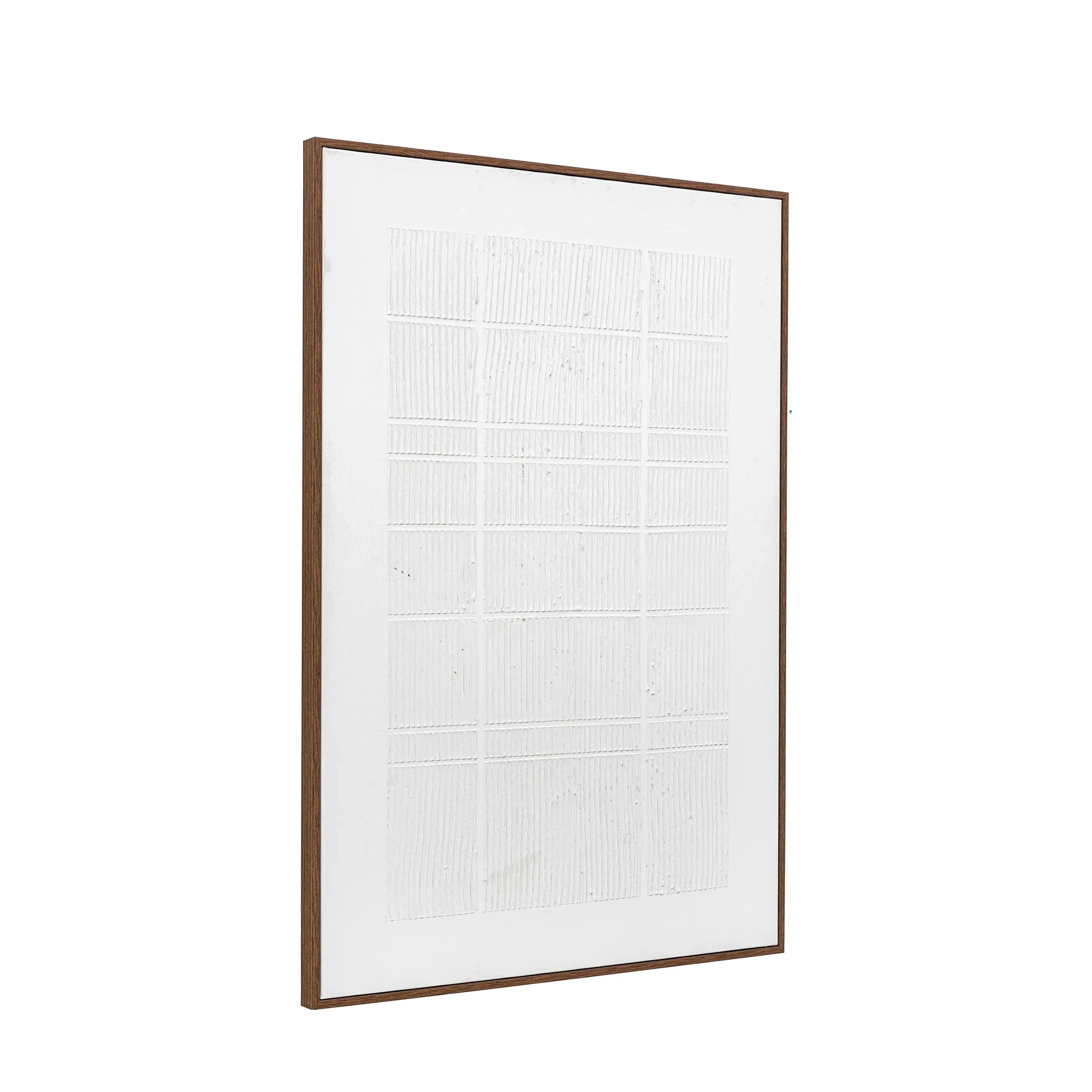 Clarendon White Textured Wooden Framed Canvas Wall Art Accessories 