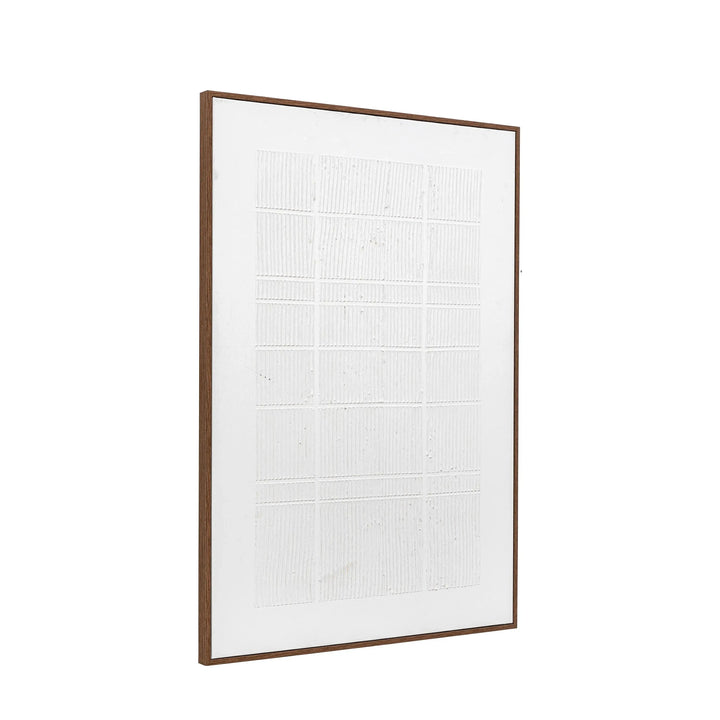 Clarendon White Textured Wooden Framed Canvas Wall Art Accessories 