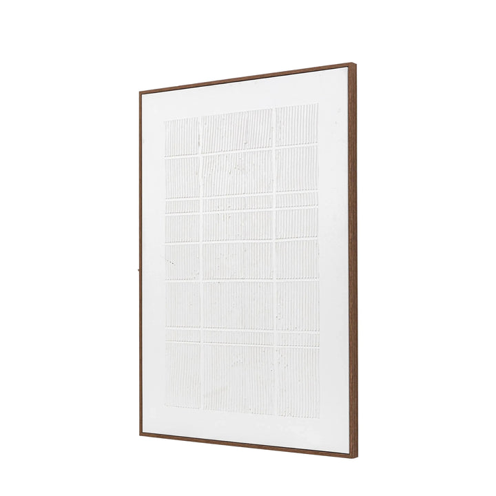 Clarendon White Textured Wooden Framed Canvas Wall Art Accessories 