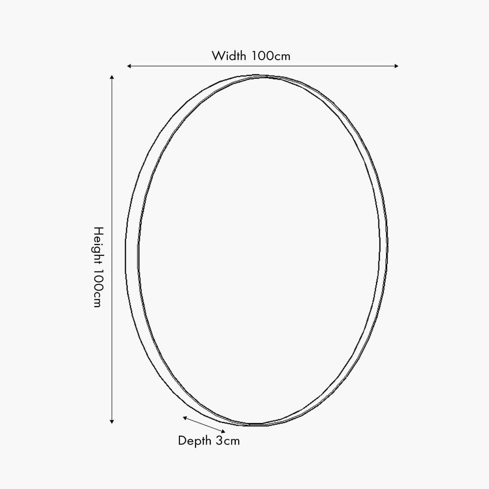 Claudia Brushed Gold Large Slim Frame Round Wall Mirror Accessories 