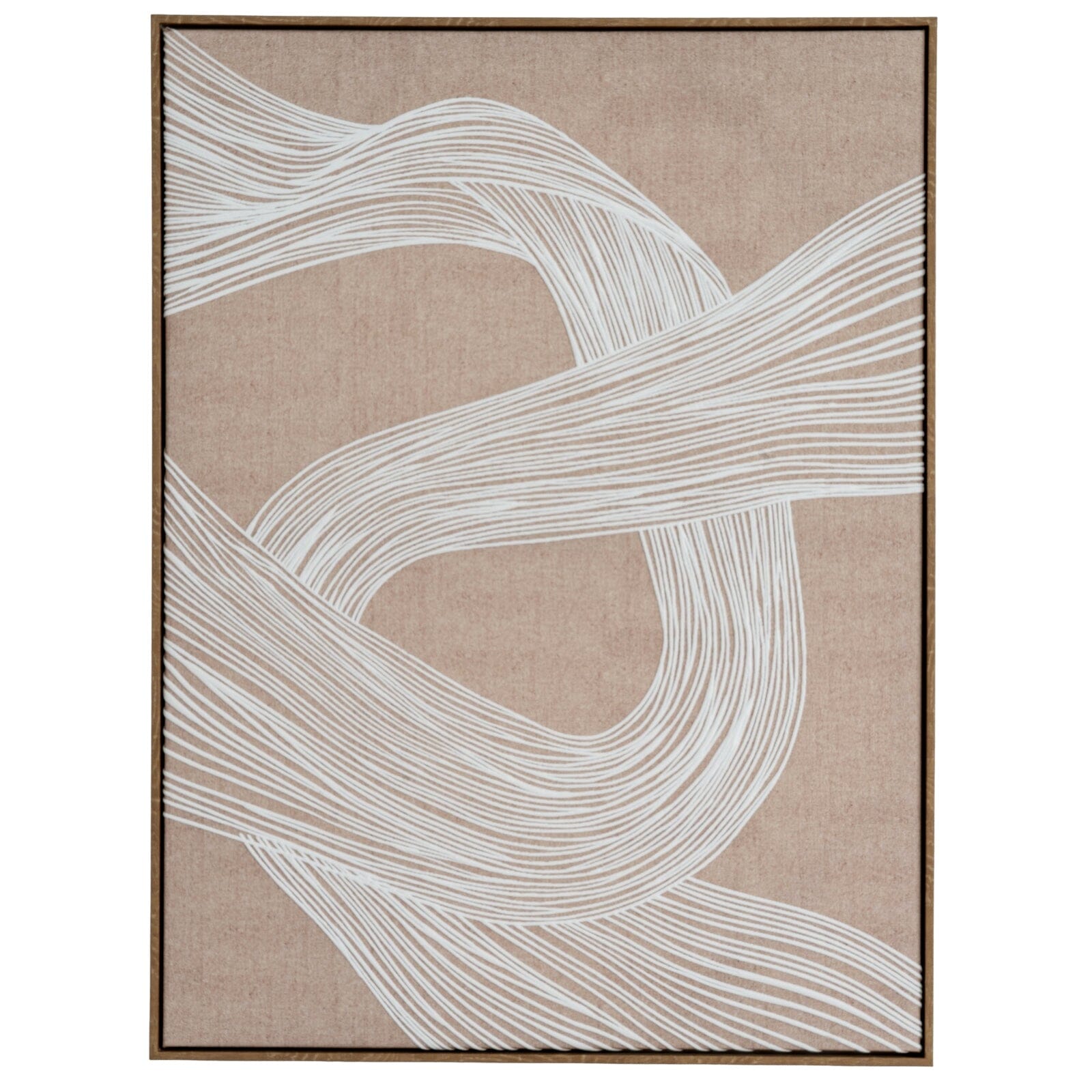 Clay Neutral Abstract Line Art Framed Canvas Wall Art- I Accessories 
