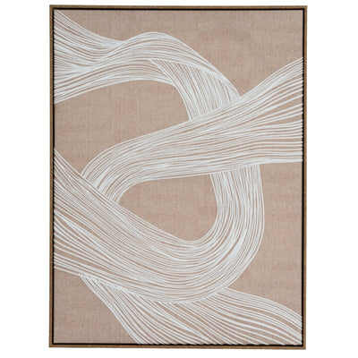 Clay Neutral Abstract Line Art Framed Canvas Wall Art- I Accessories 