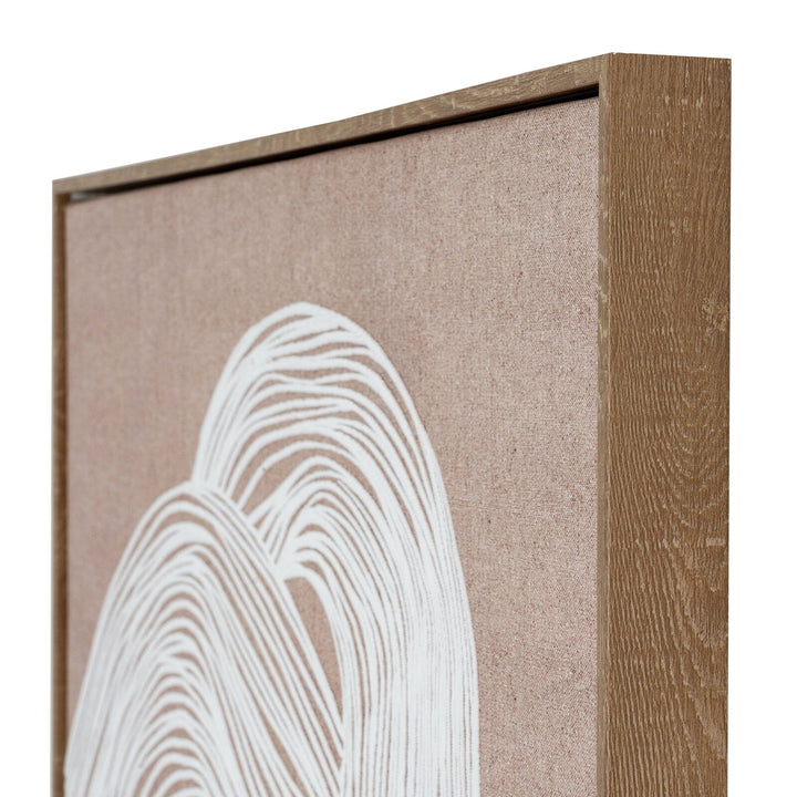Clay Neutral Abstract Line Art Framed Canvas Wall Art- II Accessories 