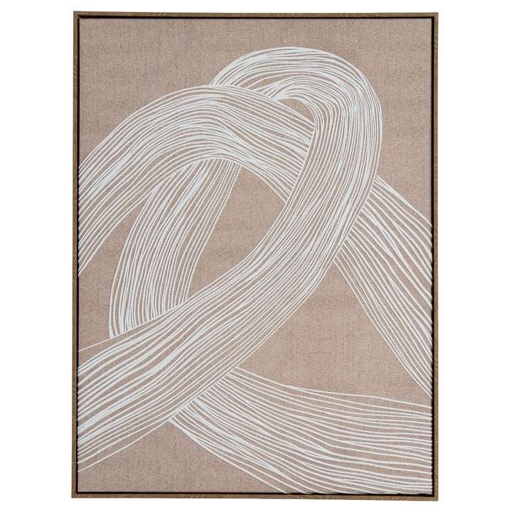 Clay Neutral Abstract Line Art Framed Canvas Wall Art- II Accessories 