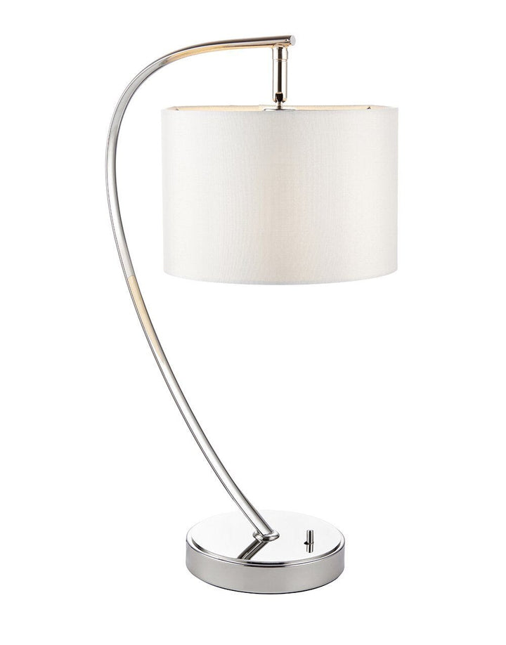 Clearance - Moreto Silver Table Lamp with White Shade Lighting 