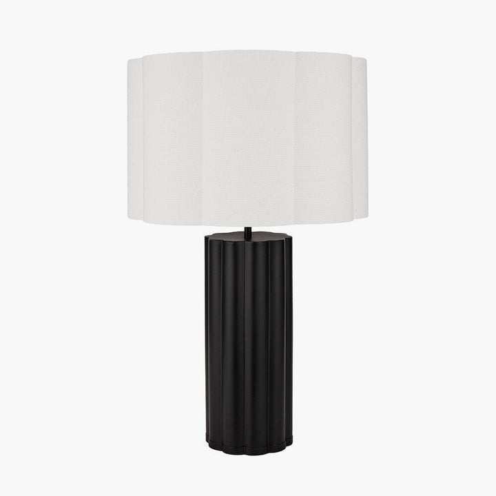 Clearance - Tala Black & Cream Scalloped Table Lamp Lighting 