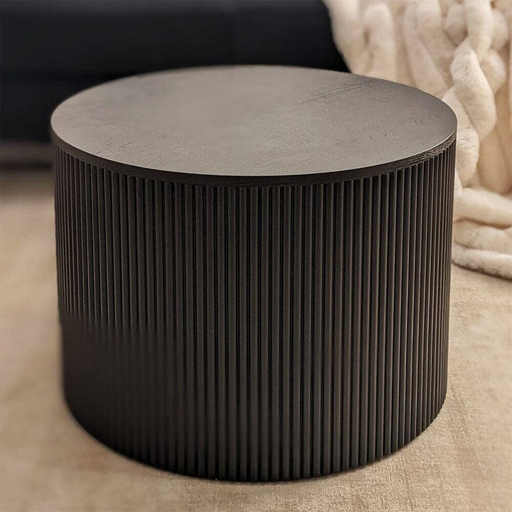 Clearance - Tisbury Black Round Wooden Coffee Table Furniture 