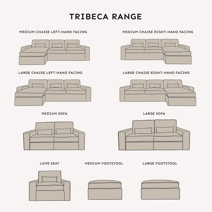 Clearance - Tribeca Ash Greige Large Chaise End Sofa - Left Hand Facing MTO Sofa 