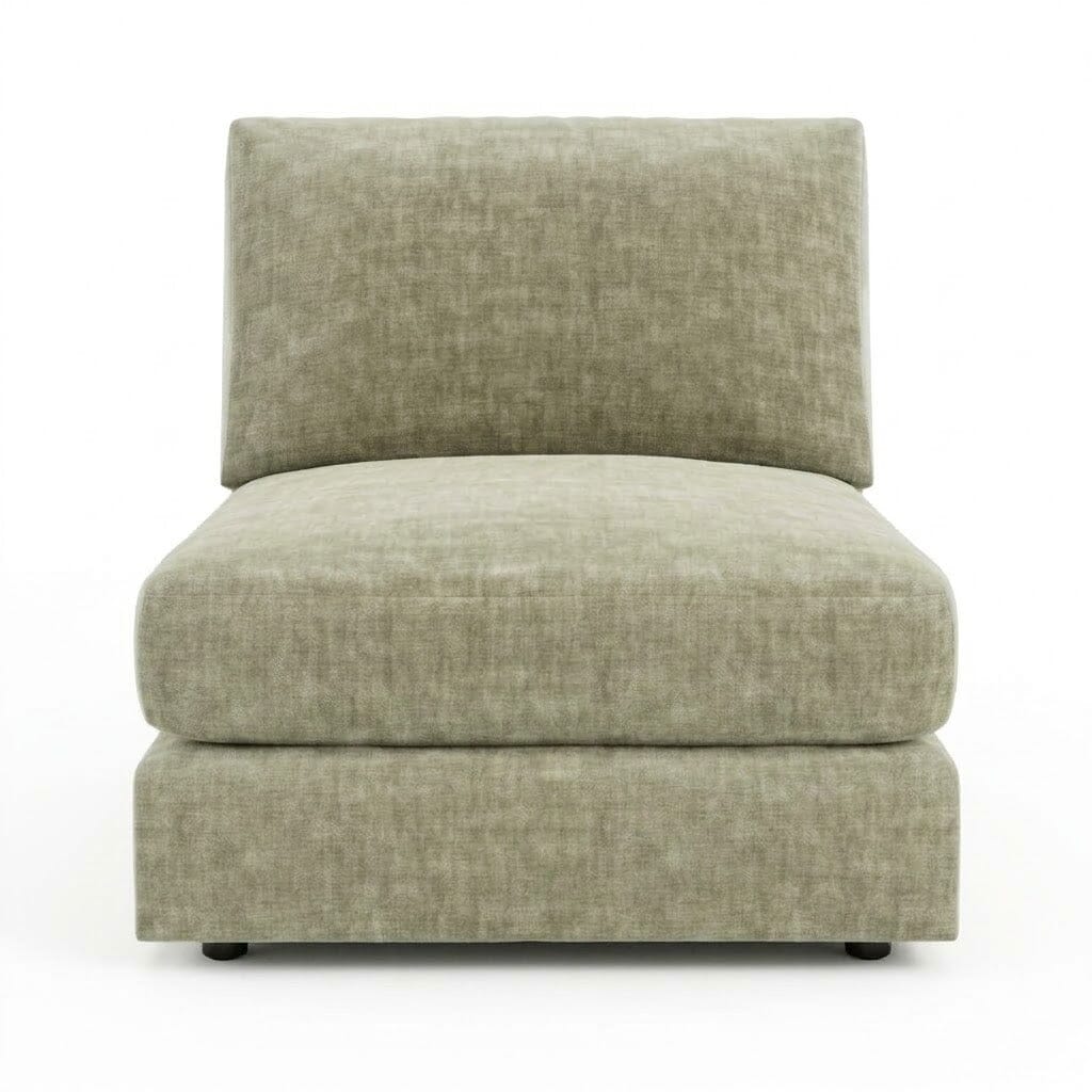 Cleo Luxe Chenille Oyster Sofa Range Sofa Armless Chair 