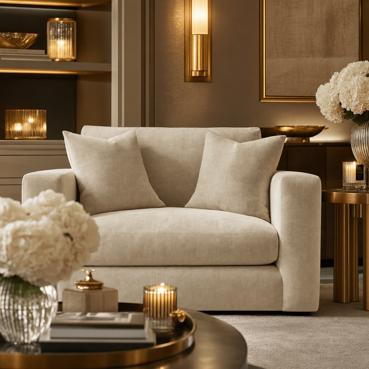 Cleo Luxe Chenille Pearl Sofa Range Sofa Cuddler Chair 