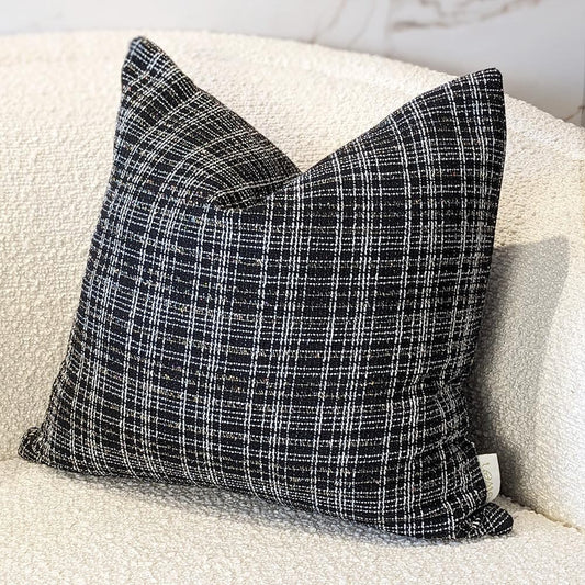 Coco Black Tweed Cushion - 45 x 45cm Textiles 