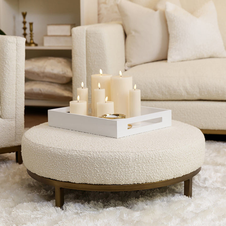 Coco Ivory Boucle Luxury Footstool MTO Sofa 