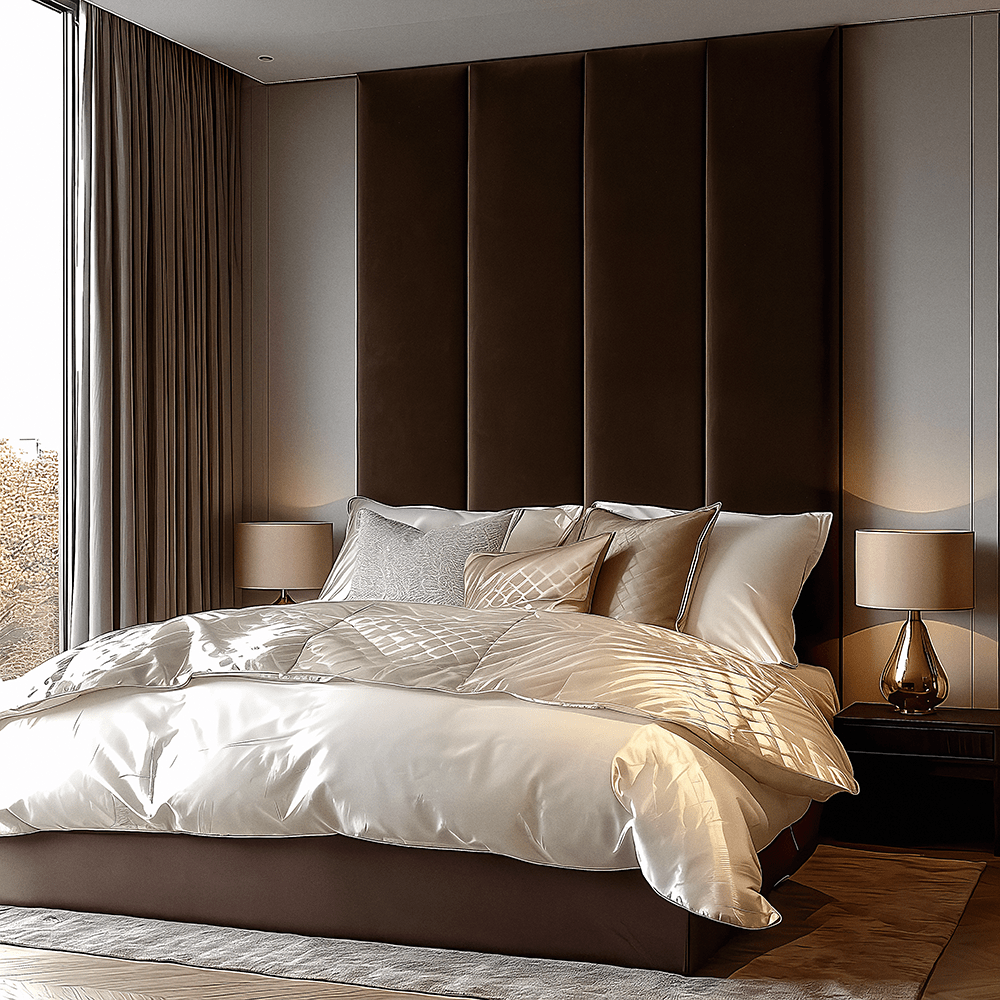 Cocoa Velvet Individual Padded Upholstered Wall Panel - 45cm Beds and Headboards 