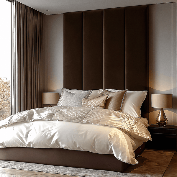 Cocoa Velvet Individual Padded Upholstered Wall Panel - 45cm Beds and Headboards 
