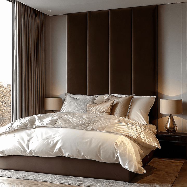 Cocoa Velvet Individual Padded Upholstered Wall Panel - 45cm Beds and Headboards 