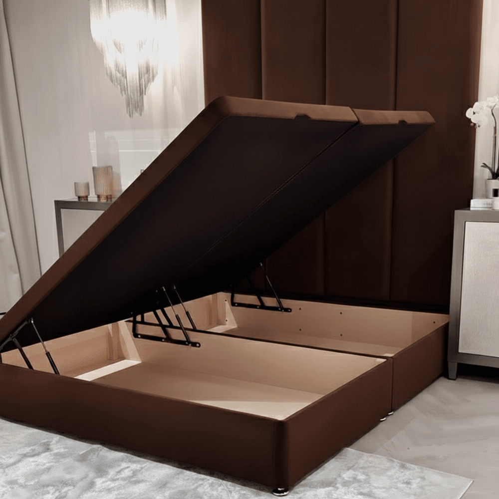 Cocoa Velvet Ottoman Divan Bed Base 