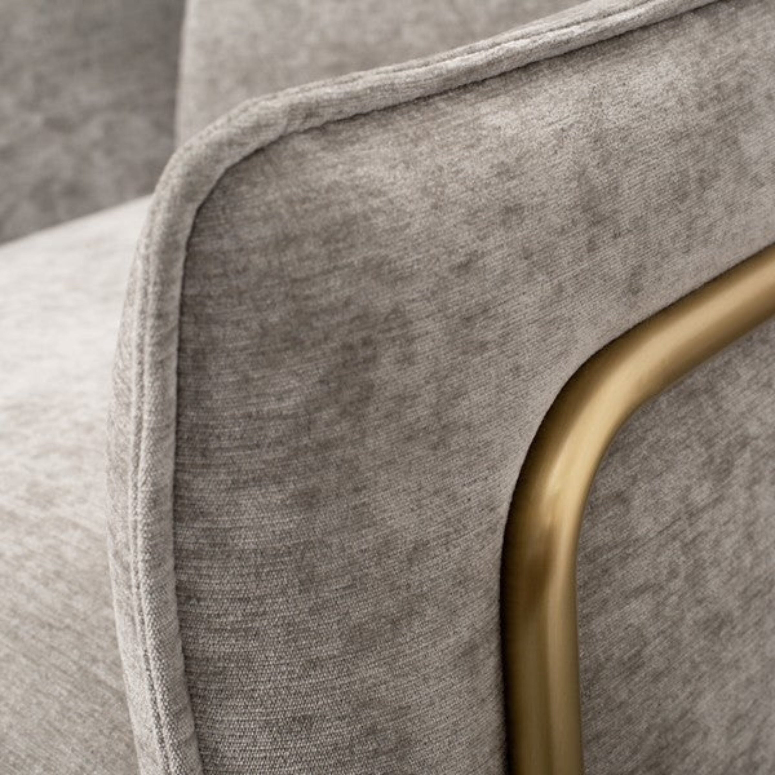Colmar Mink Lounge Chair with Brushed Brass Legs Furniture 