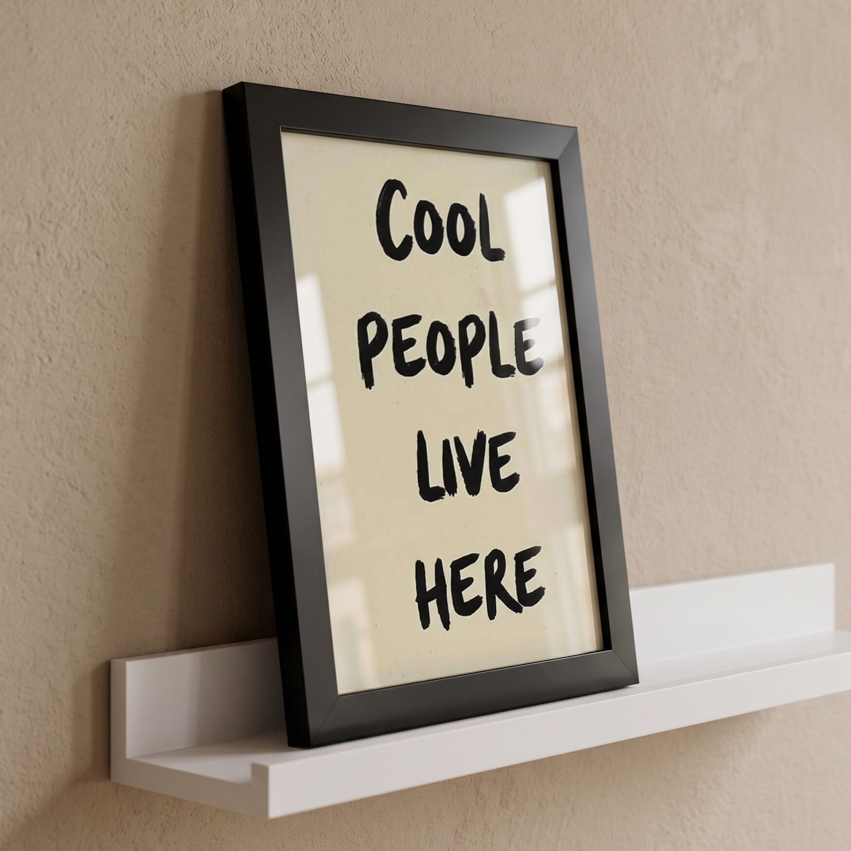 Cool People Live Here' Mini Black Framed Art Accessories 